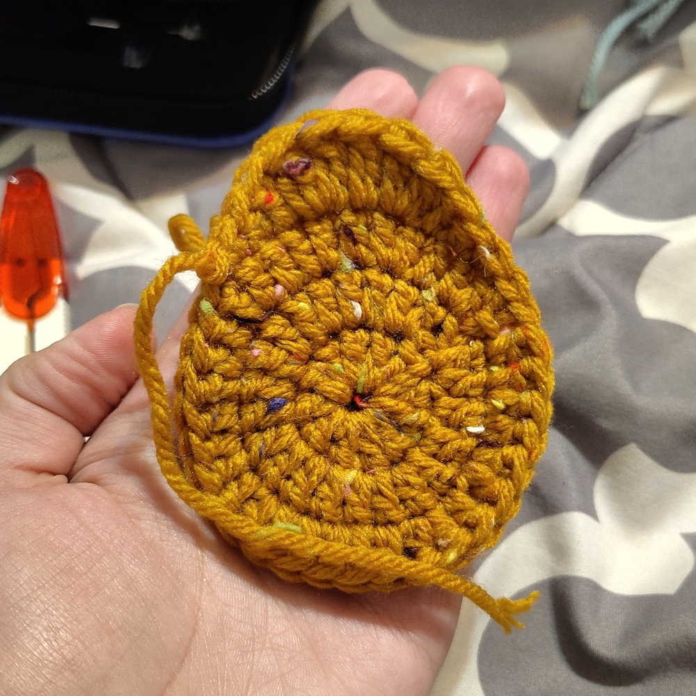 Handmade Mustard Large Crochet Egg
